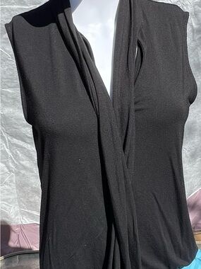 J. Crew Black Sleeveless Draped Wrap Tank. Size S. 17” PtP.